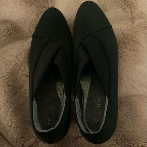 NAOT Lucente Black Suede Stretch Platform Heel Pump Shoes Size 9/39.5